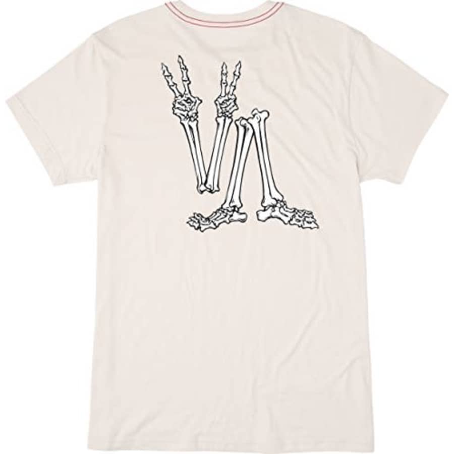 RVCA Men's BONEZY Short Sleeve T-Shirt, Antique/White, XS for $8
