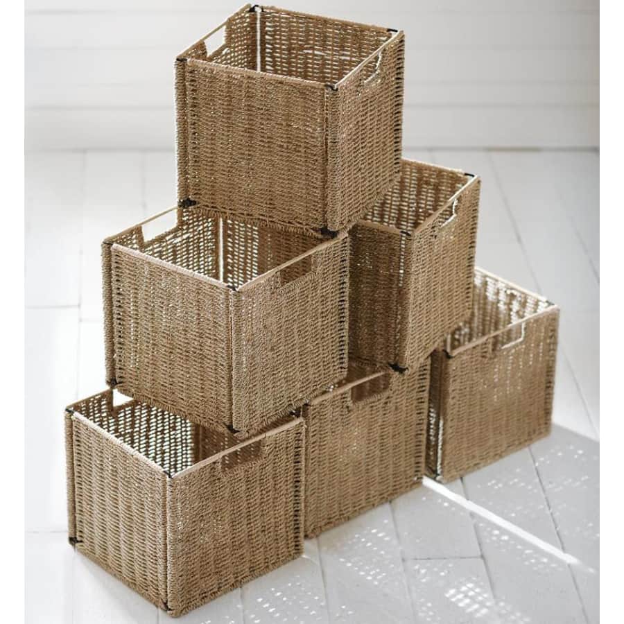 Home Decorators Collection 11" x 10.5" Woven Bin Basket 6-Pack for $91