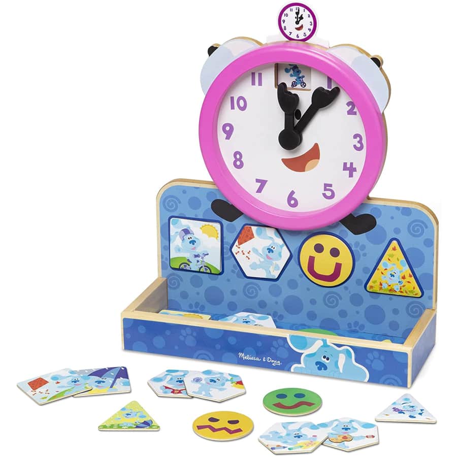 Melissa & Doug Blue's Clues & You! Wooden Tickety Tock Magnetic Clock for $16 Melissa & Doug Blue's Clues & You! Wooden Tickety Tock Magnetic Clock for $16
