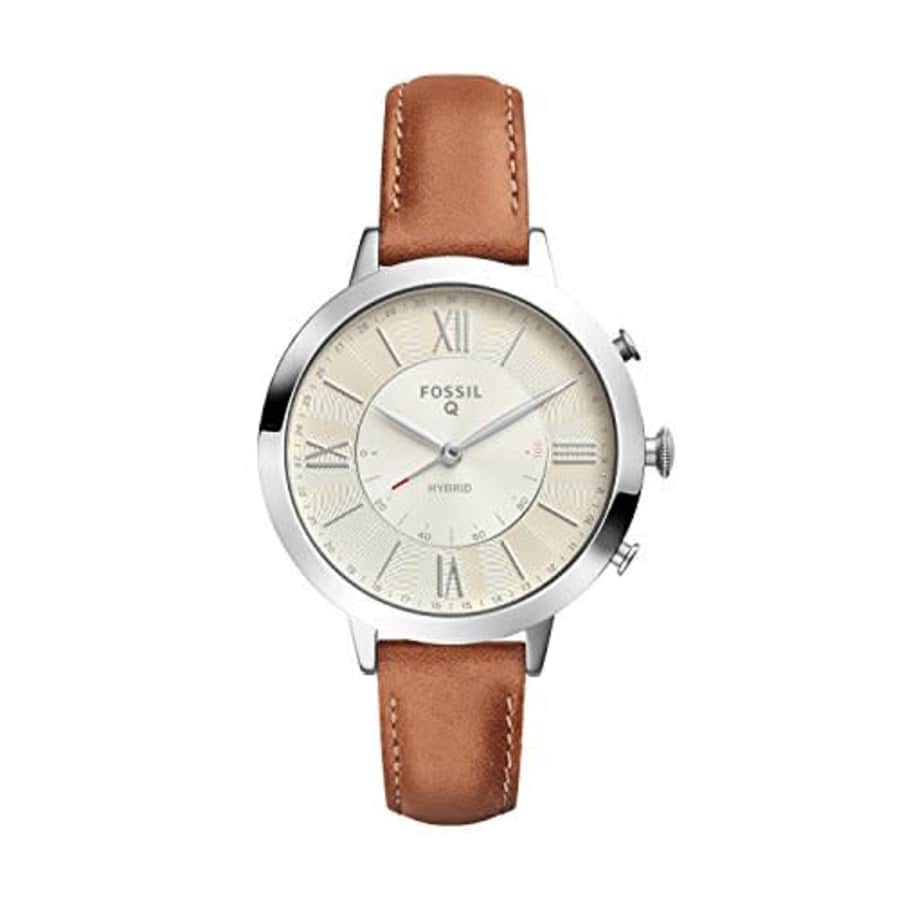 Fossil Women's Jacqueline Stainless Steel and Leather Hybrid Smartwatch, Color: Silver, Brown for $143 Fossil Women's Jacqueline Stainless Steel and Leather Hybrid Smartwatch, Color: Silver, Brown for $143