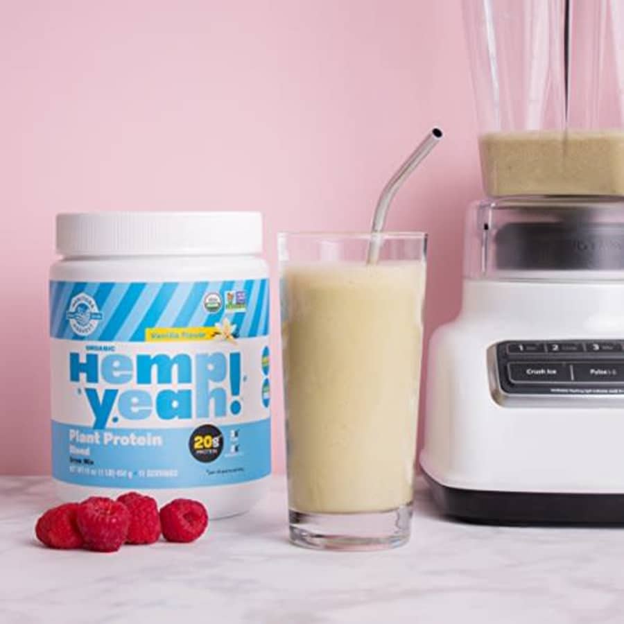 Manitoba Harvest Hemp Yeah! Organic Plant-Based Protein Powder, Vanilla, 16oz; with 20g of Complete for $22