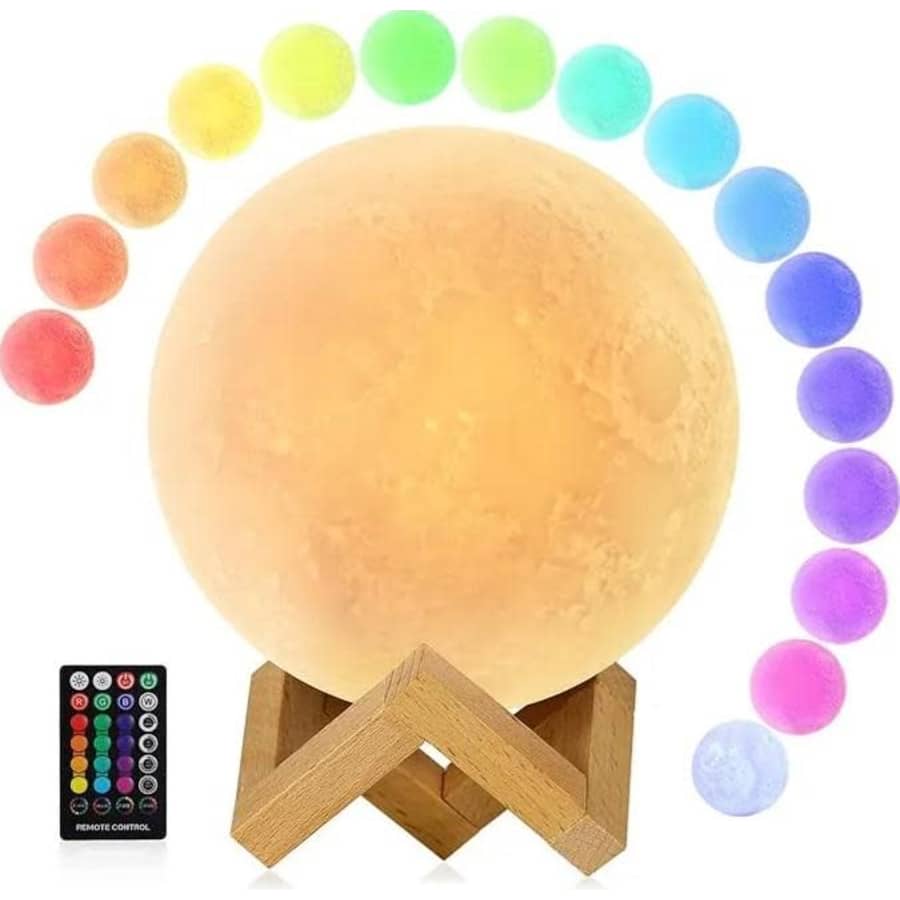 Color-Changing Moon Night Light Lamp w/ Remote for $12