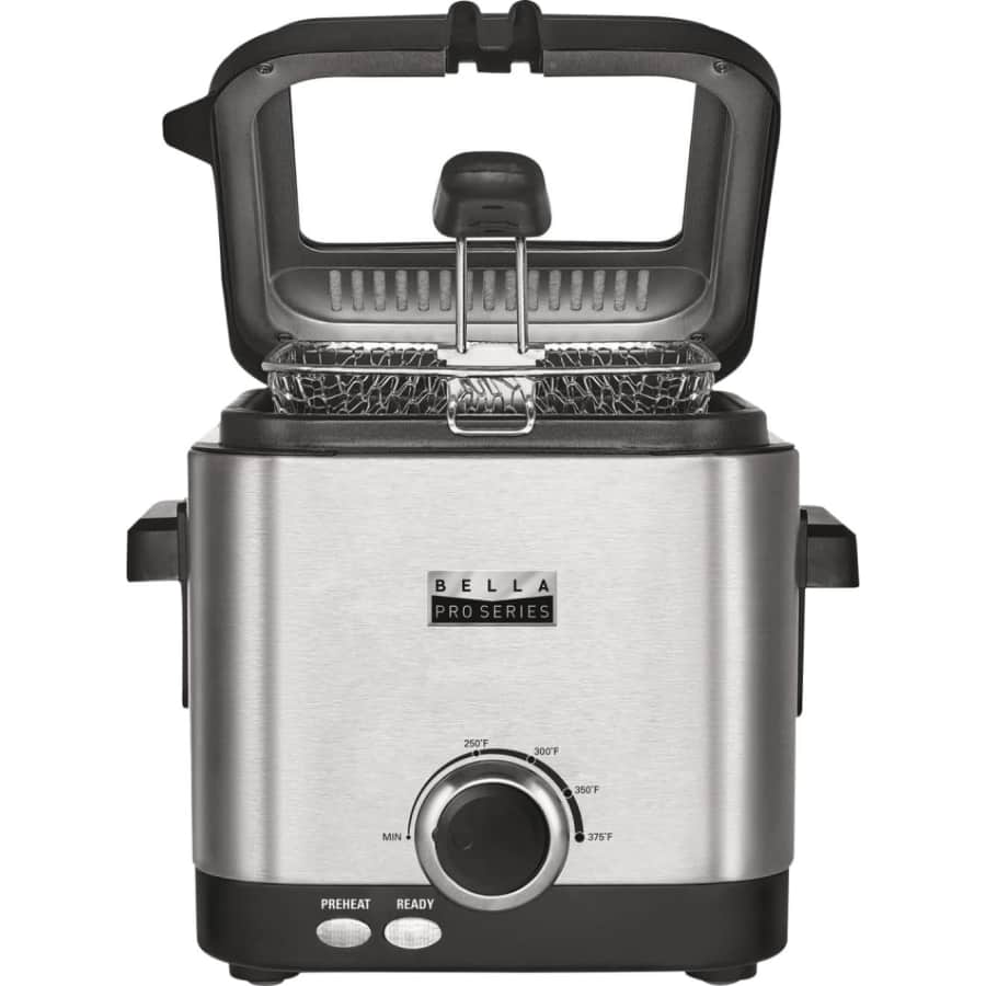 Bella Pro Series 1.6-Quart Stainless Steel Deep Fryer for $20
