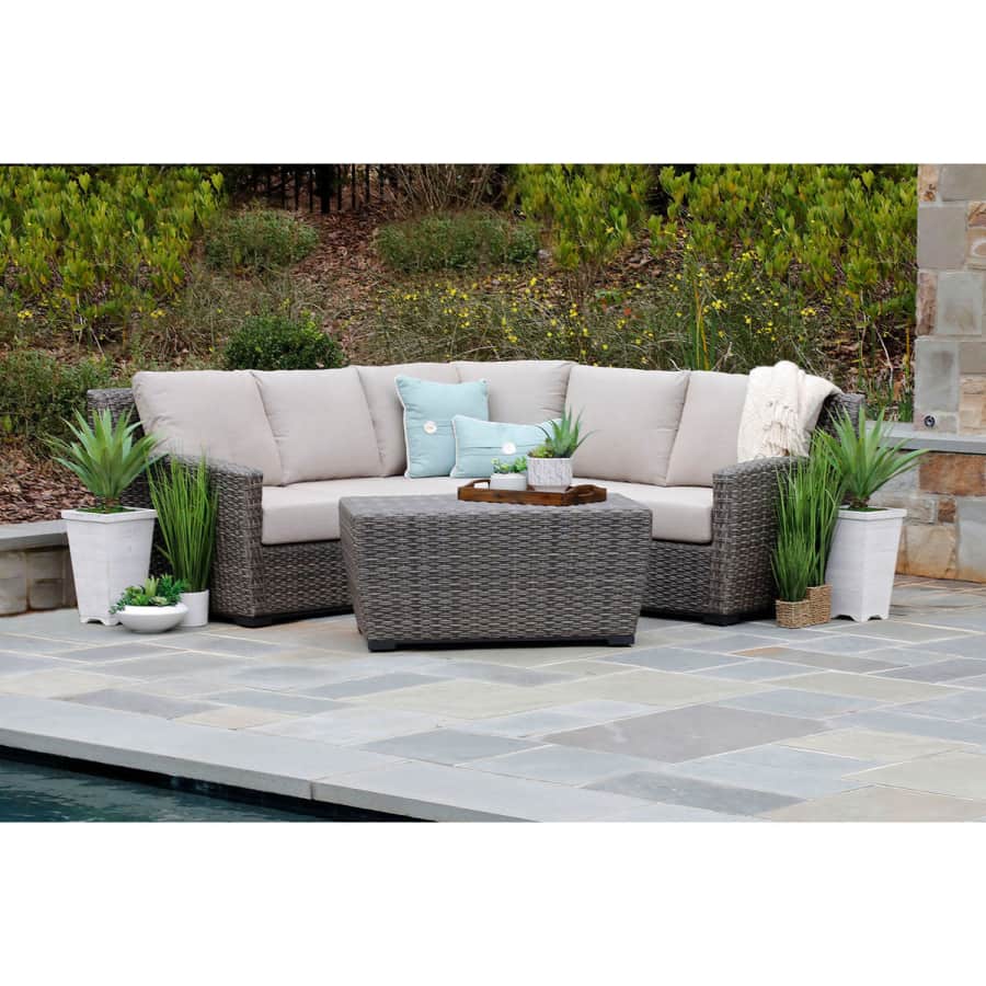 Canopy Home and Garden Linden 3-Pc. Sectional w/ Sunbrella Fabric for $1,799 for members Canopy Home and Garden Linden 3-Pc. Sectional w/ Sunbrella Fabric for $1,799 for members
