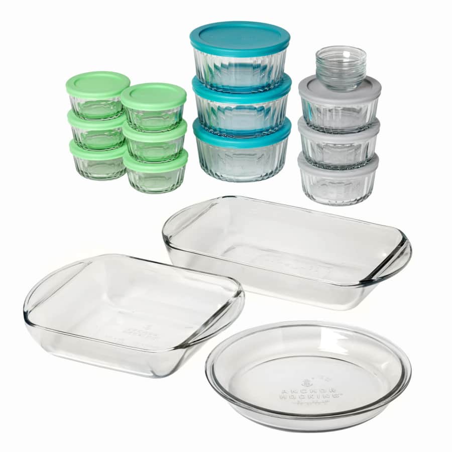 Anchor Hocking 30-Piece Glass Food Storage & Bake Container Set for $20 Anchor Hocking 30-Piece Glass Food Storage & Bake Container Set for $20