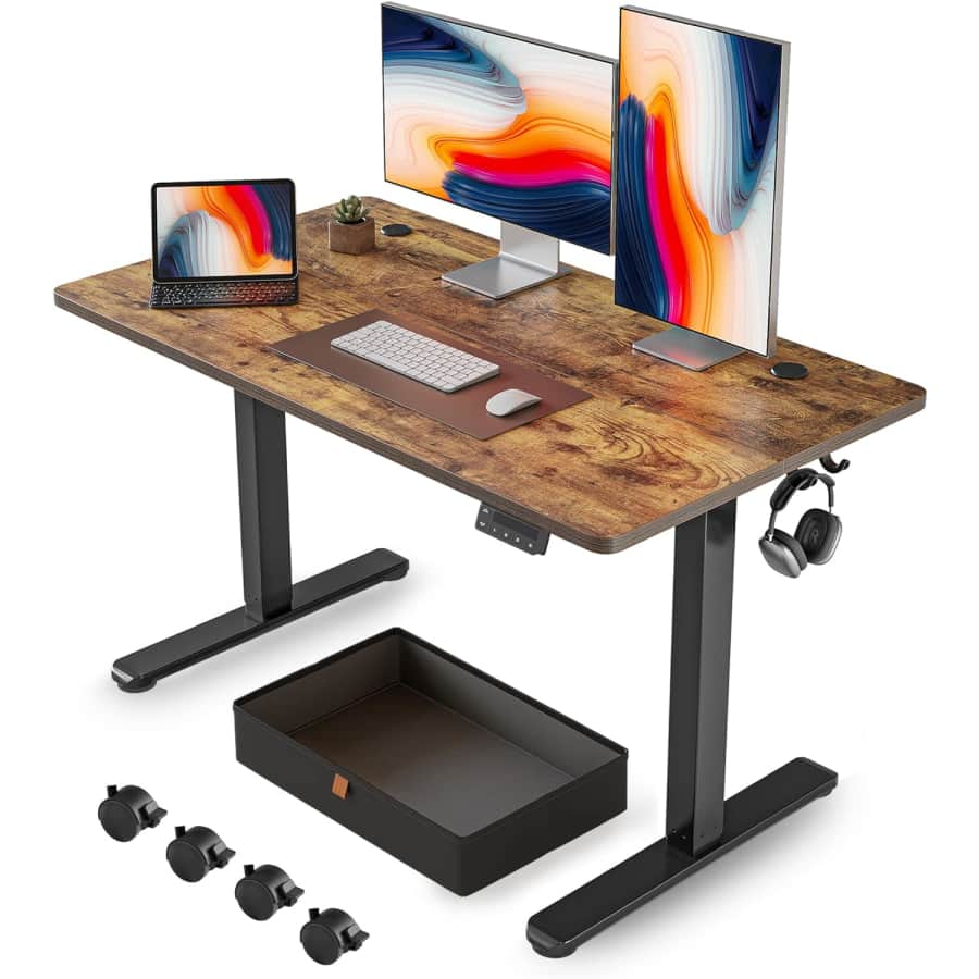 Fezibo 48" x 24" Standing Desk w/ Drawer for $140