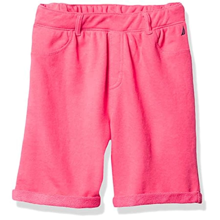 Nautica Girls' Solid Woven Short, Passion Pink, 5 for $17