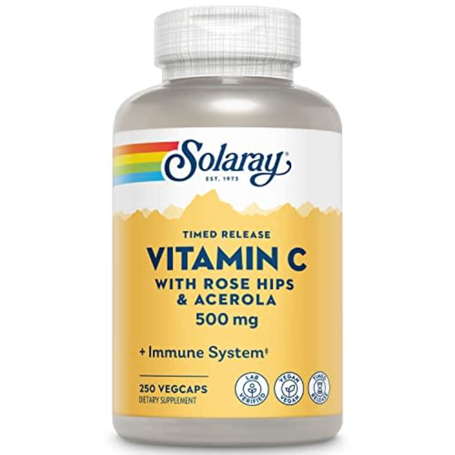 SOLARAY Vitamin C w/Rose Hips & Acerola | 500mg | Two-Stage, Timed-Release Healthy Immune Function, for $20 SOLARAY Vitamin C w/Rose Hips & Acerola | 500mg | Two-Stage, Timed-Release Healthy Immune Function, for $20