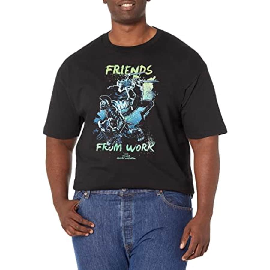Marvel Big & Tall Work Friends Men's Tops Short Sleeve Tee Shirt, Black, 4X-Large for $7