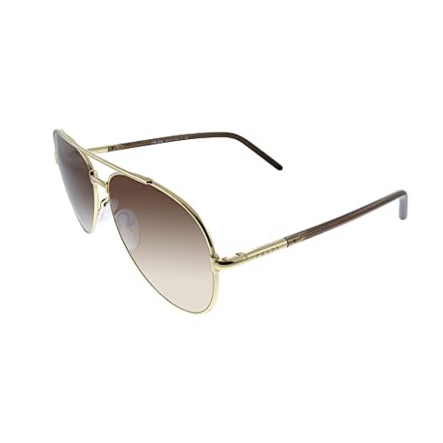 Prada PR 66XS ZVN6S1 Gold Metal Round Sunglasses Brown Gradient Lens for $321