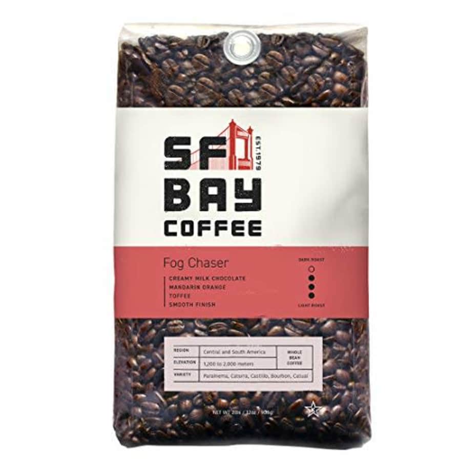 SF Bay Coffee Fog Chaser Whole Bean 2LB (32 Ounce) Medium Dark Roast for $35 SF Bay Coffee Fog Chaser Whole Bean 2LB (32 Ounce) Medium Dark Roast for $35