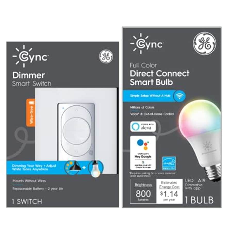 GE Cync Smart Home Starter Kit w/ Bulb & Dimmer Switch for $21