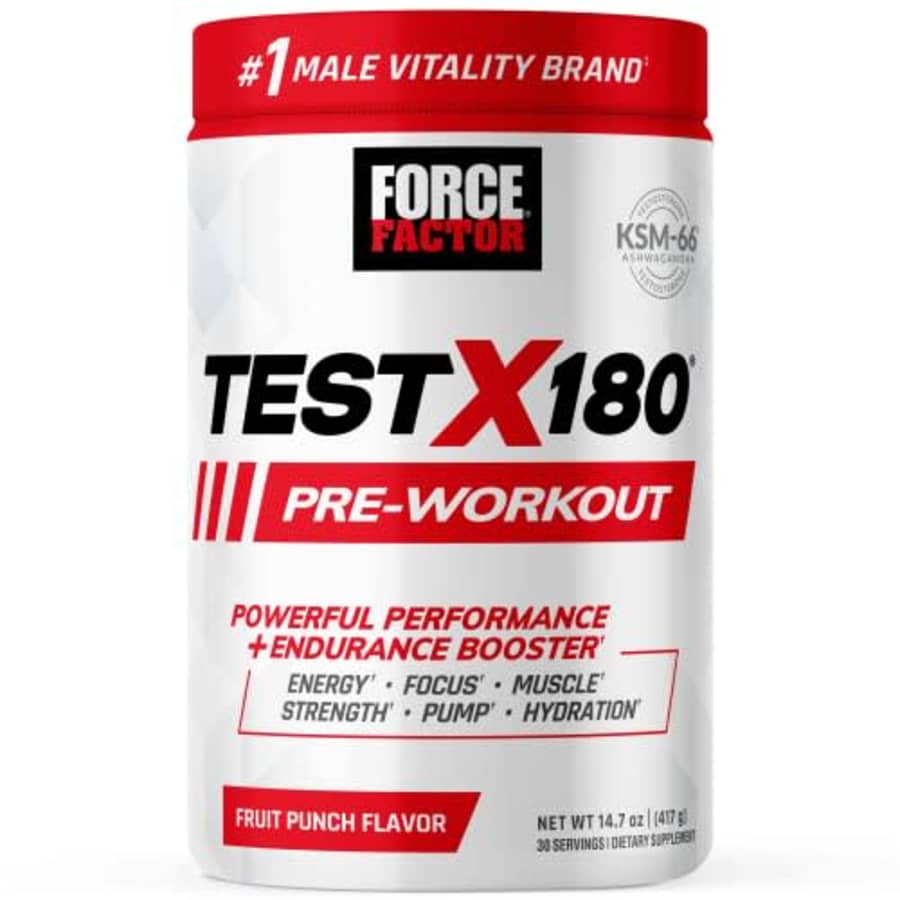 FORCE FACTOR Test X180 Pre-Workout Powder & Energy Supplement, Boost Focus & Endurance, Build for $23 FORCE FACTOR Test X180 Pre-Workout Powder & Energy Supplement, Boost Focus & Endurance, Build for $23