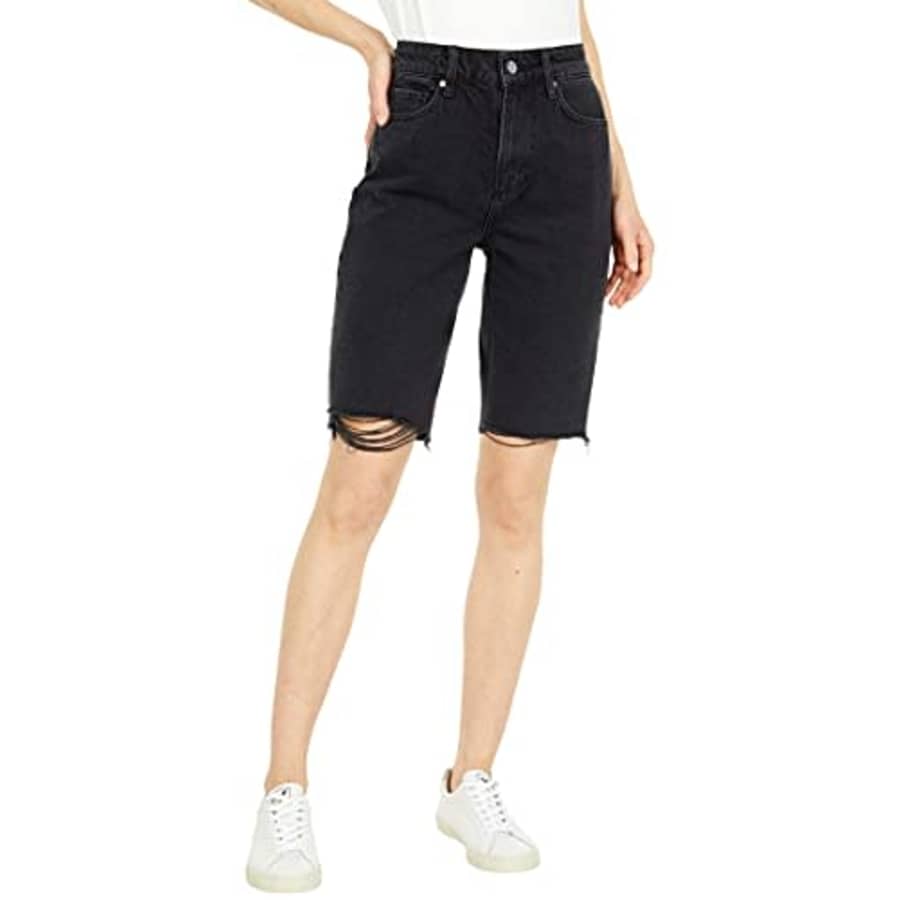 PAIGE Women's Robbie High Rise Shorts, Black Meadow, 25 for $24