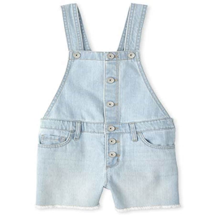 The Children's Place Girls' Shortalls, ICE WASH, 6X/7 for $15