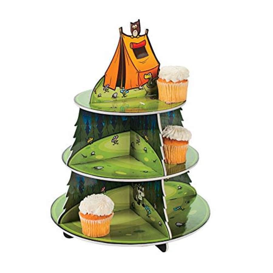 Fun Express Camp Adventure Cupcake Holder (3 tiers) Birthday Party Supplies and Decor for $3 Fun Express Camp Adventure Cupcake Holder (3 tiers) Birthday Party Supplies and Decor for $3