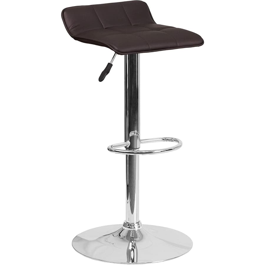 Flash Furniture Adjustable-Height Quilted Wave Vinyl Bar Stool for $48 Flash Furniture Adjustable-Height Quilted Wave Vinyl Bar Stool for $48