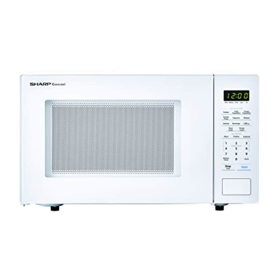 SHARP White Carousel 1.1 Cu. Ft. 1000W Countertop Microwave Oven (ISTA 6 Packaging), Cubic Foot, for $110