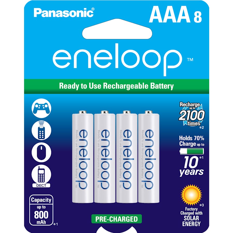 Panasonic eneloop NiMH Rechargeable AAA-Battery 8-Pack for $16 Panasonic eneloop NiMH Rechargeable AAA-Battery 8-Pack for $16