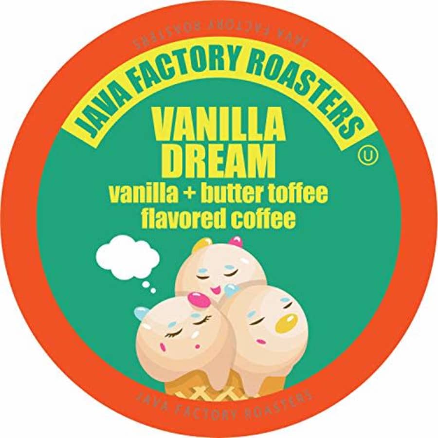 Java Factory Coffee Pods Vanilla Flavored Coffee for Keurig K Cup Brewers, Vanilla Dream, 80 Count, for $35 Java Factory Coffee Pods Vanilla Flavored Coffee for Keurig K Cup Brewers, Vanilla Dream, 80 Count, for $35