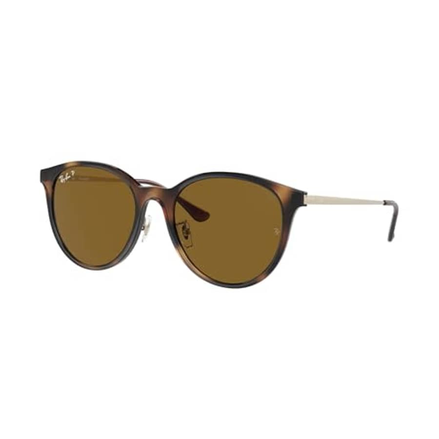 Ray-Ban Men's RB4334D Polarized Round Sunglasses, Light Havana/Brown, 55 mm for $151