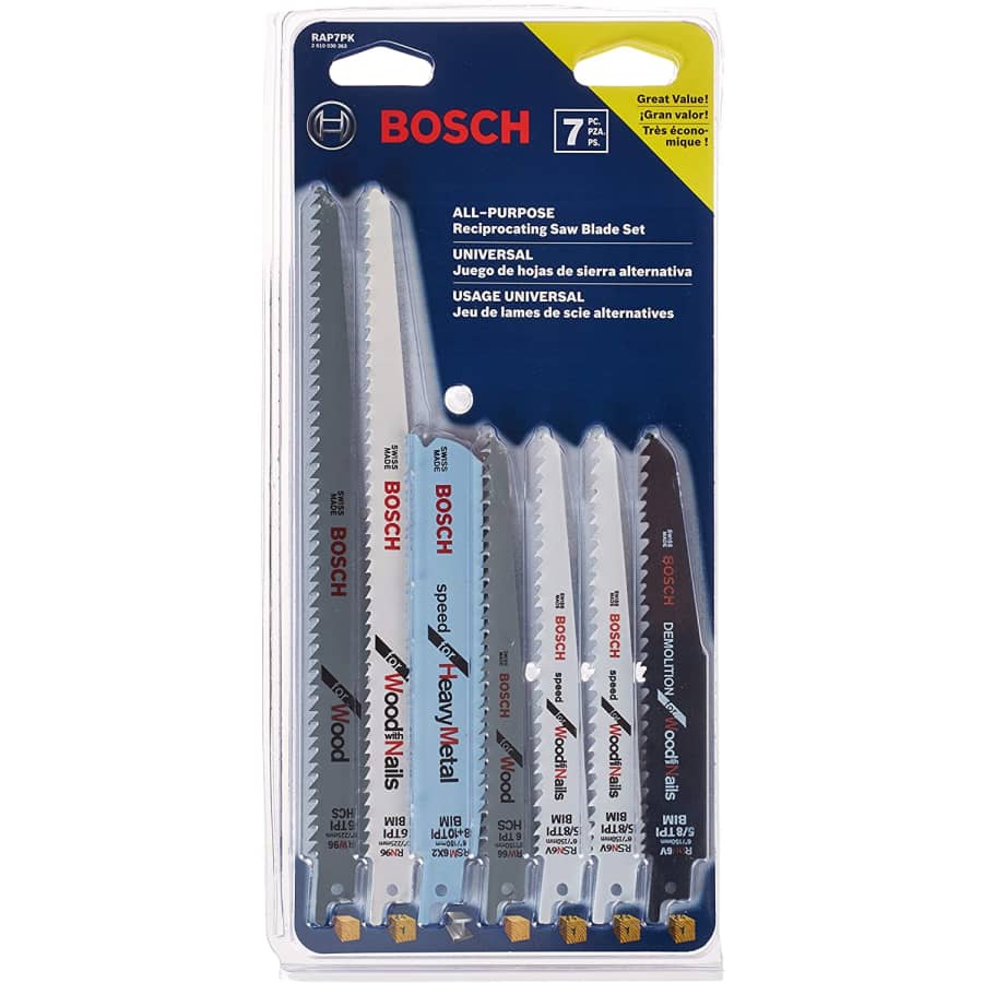 Bosch 7-Piece Reciprocating Saw Blade Set for $10 Bosch 7-Piece Reciprocating Saw Blade Set for $10