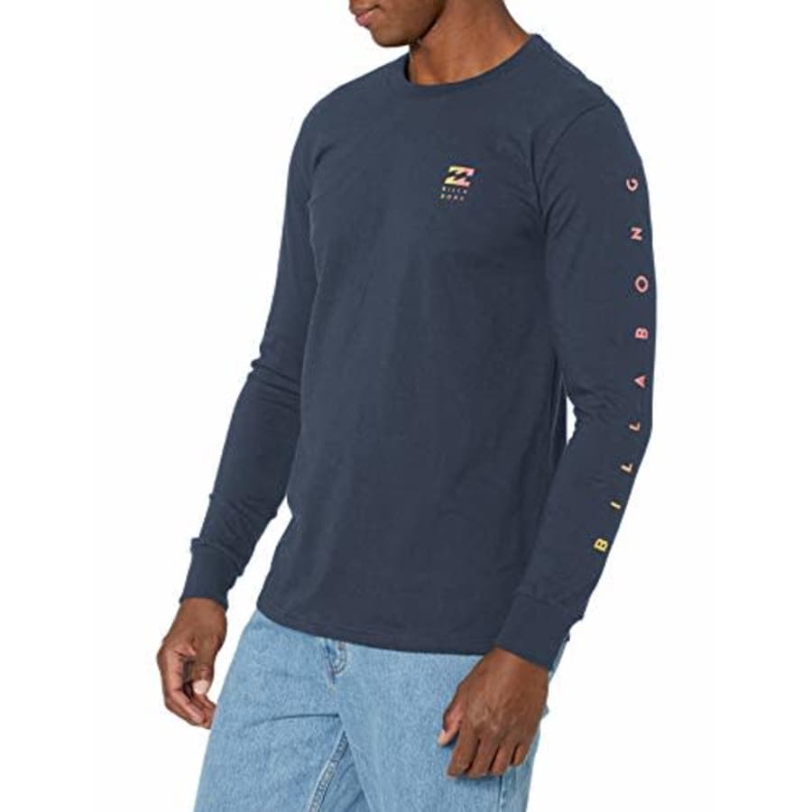 Billabong Men's Long Sleeve Premium Logo Graphic Tee T-Shirt, Navy Unity LS, S for $15