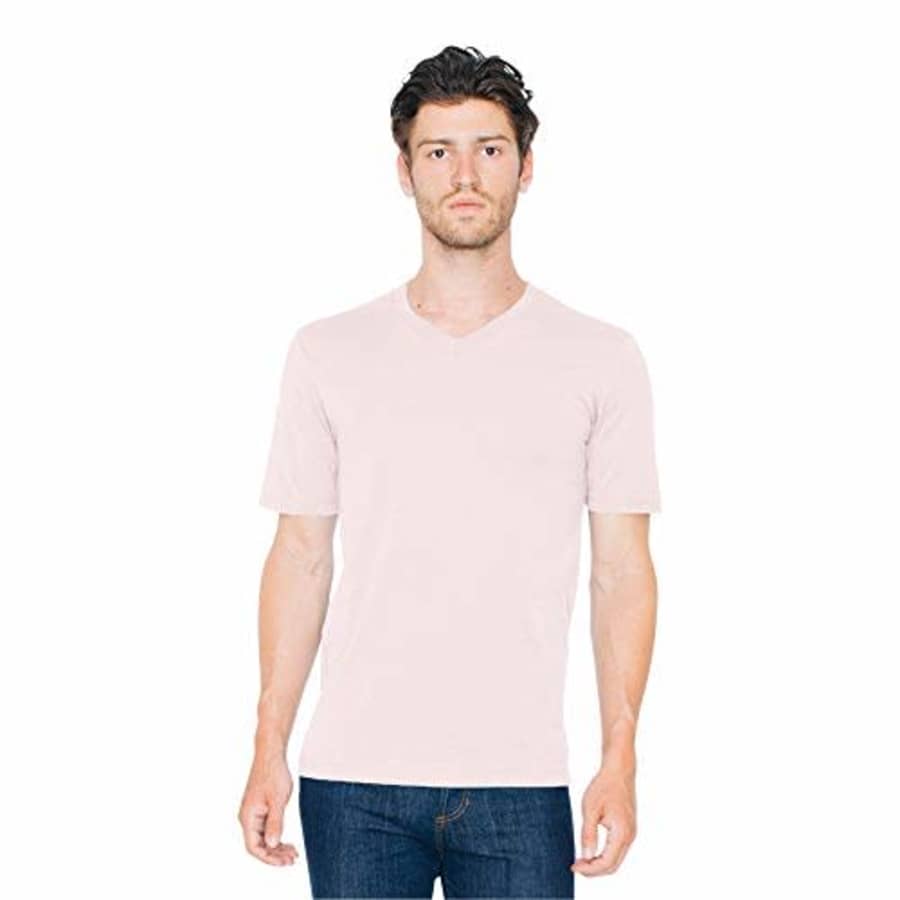 American Apparel Men's Fine Jersey Classic Short Sleeve V-Neck T-Shirt, Apricot, Medium for $14