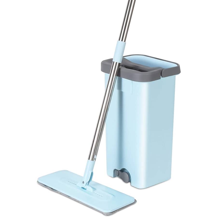 Moosoo Flat Floor Mop and Bucket Set for $22