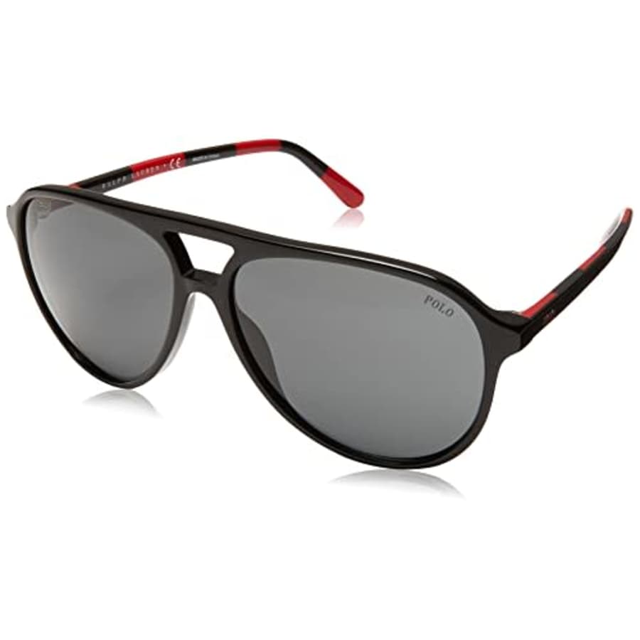 Polo Ralph Lauren Men's PH4173 Aviator Sunglasses, Shiny Black/Grey, 59 mm for $160 Polo Ralph Lauren Men's PH4173 Aviator Sunglasses, Shiny Black/Grey, 59 mm for $160