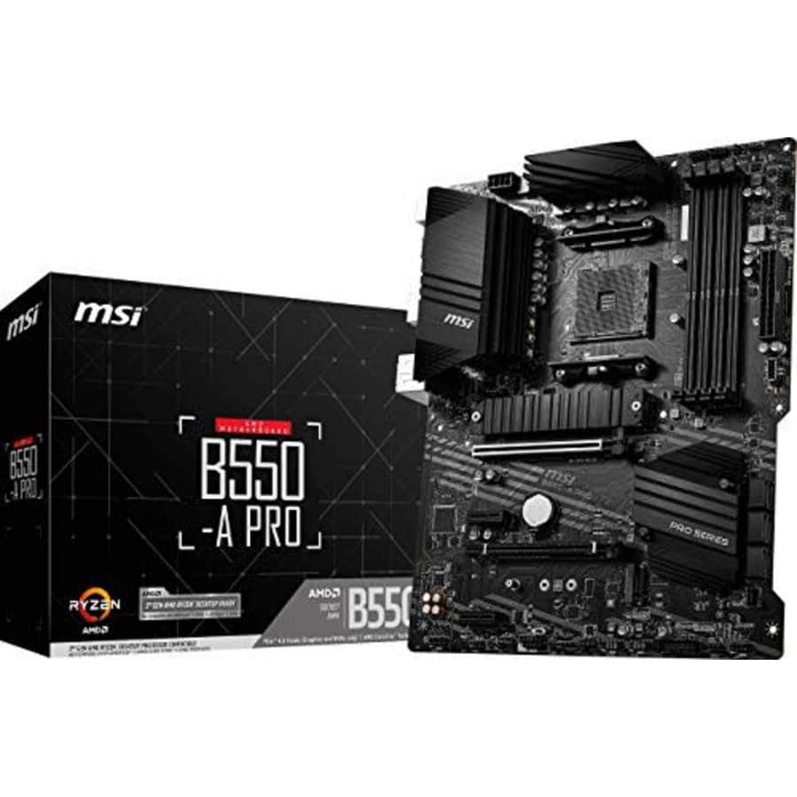 MSI B550-A PRO ProSeries Motherboard (AMD AM4, DDR4, PCIe 4.0, SATA 6Gb/s, M.2, USB 3.2 Gen 2, for $94 MSI B550-A PRO ProSeries Motherboard (AMD AM4, DDR4, PCIe 4.0, SATA 6Gb/s, M.2, USB 3.2 Gen 2, for $94