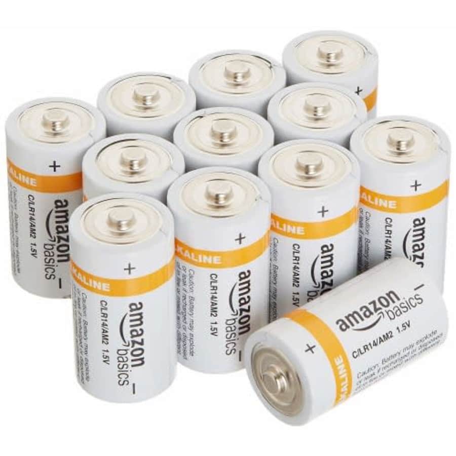 AmazonBasics C Cell Batteries 12-Pack for $9