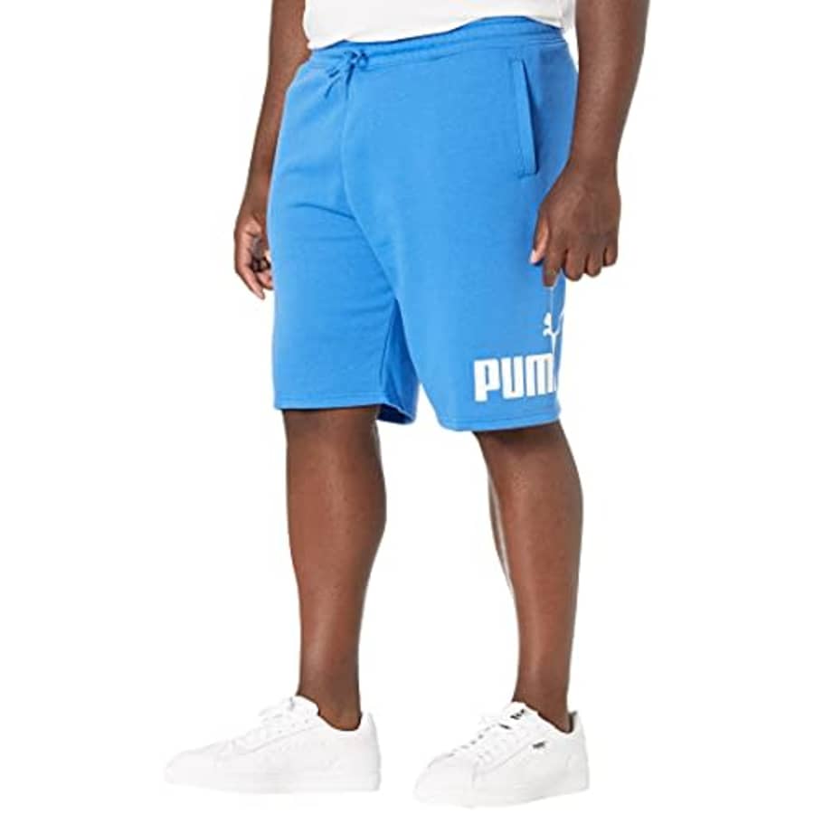 PUMA Men's Big Logo 10" Shorts BT, Nebulas Blue/White, 4XL for $30