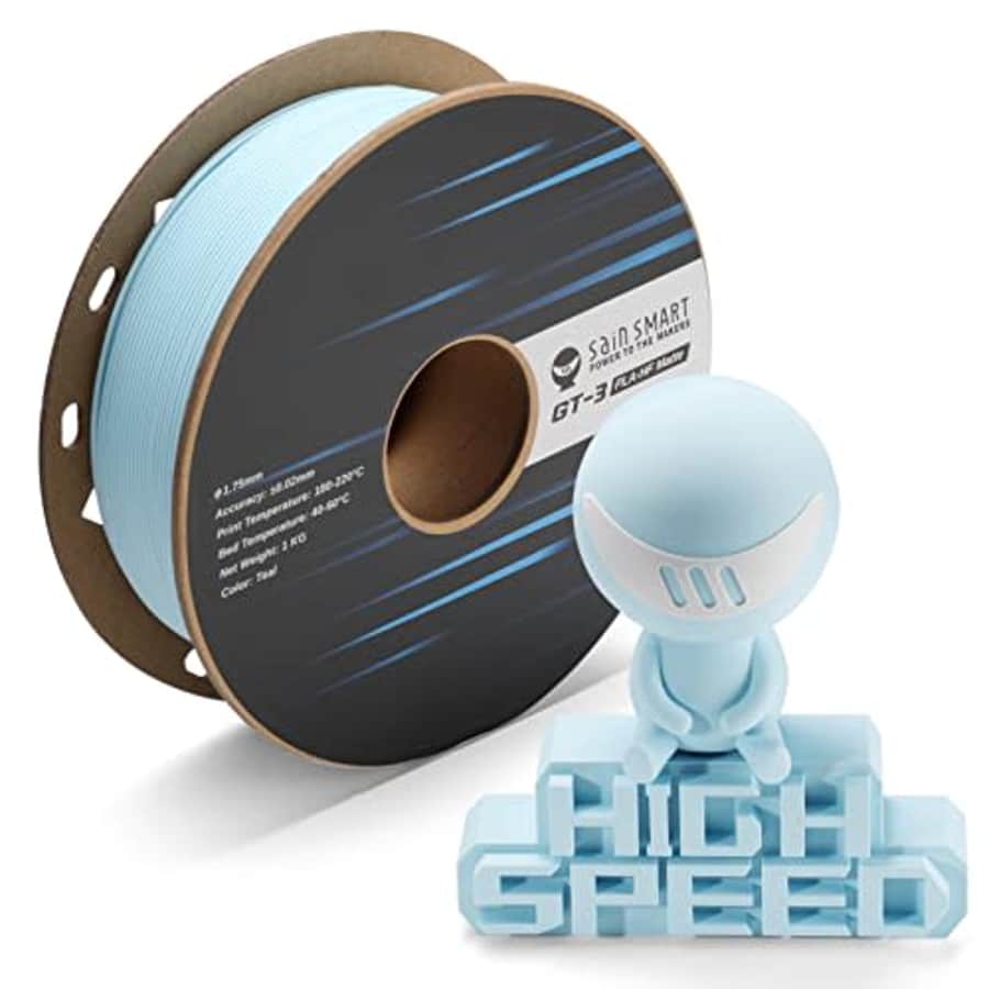 SainSmart GT-3 High Speed Matte PLA Filament 1.75mm, High Flow 3D Printer Filament, Teal, 2.2 LBS for $20 SainSmart GT-3 High Speed Matte PLA Filament 1.75mm, High Flow 3D Printer Filament, Teal, 2.2 LBS for $20