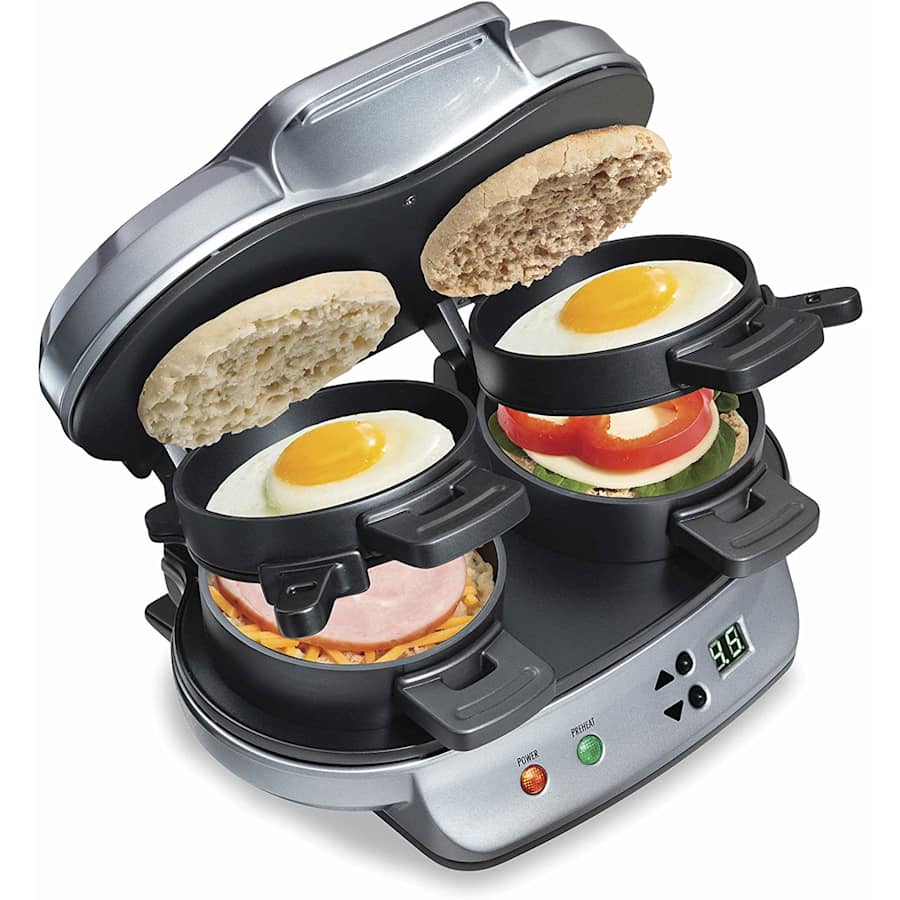 Hamilton Beach Dual Breakfast Sandwich Maker with Timer for $26