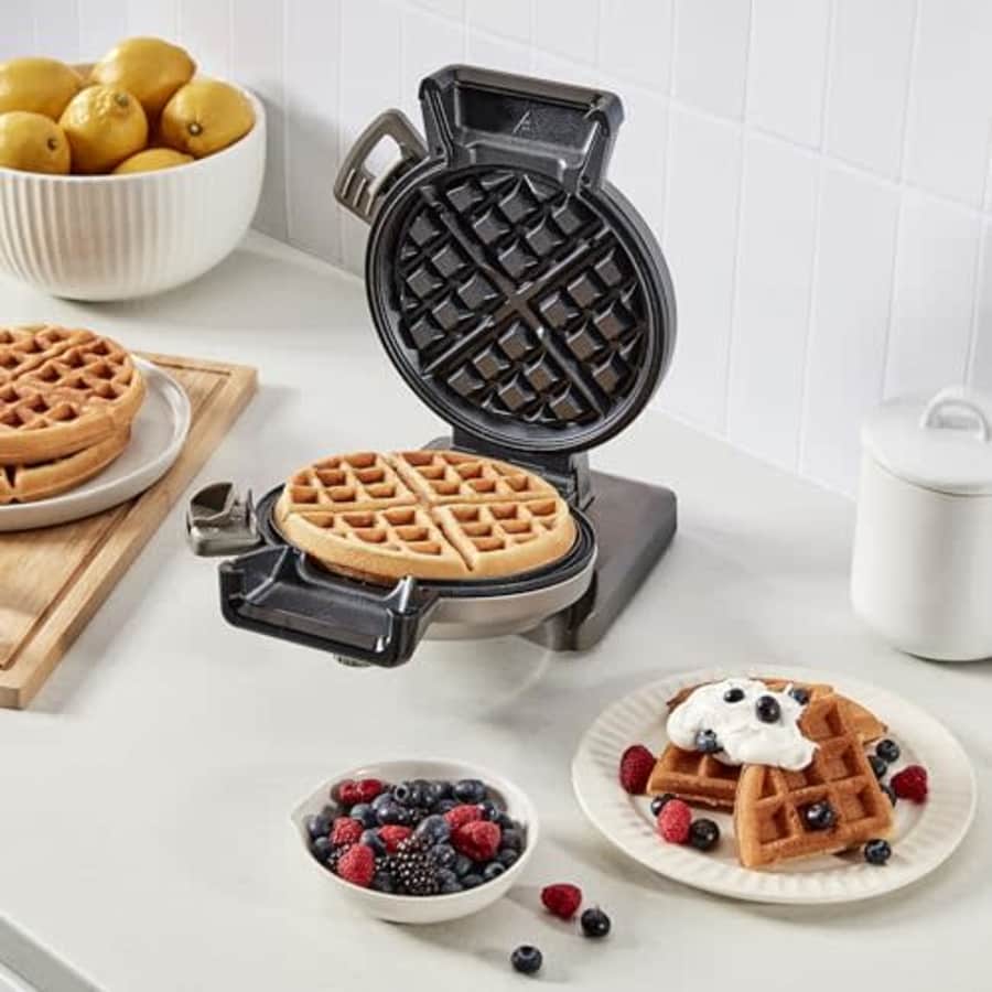Cuisinart Mini Belgian Waffle Maker, Vertical Mini Waffle Iron, Silver, WAF-V100P1 for $40
