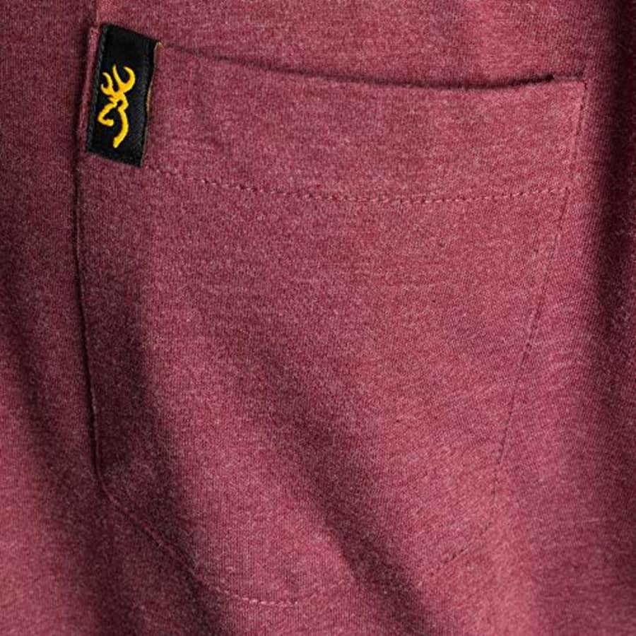 Browning Buckmark Men's Short Sleeve Pocket T Shirt, Small, Heather Maroon for $14
