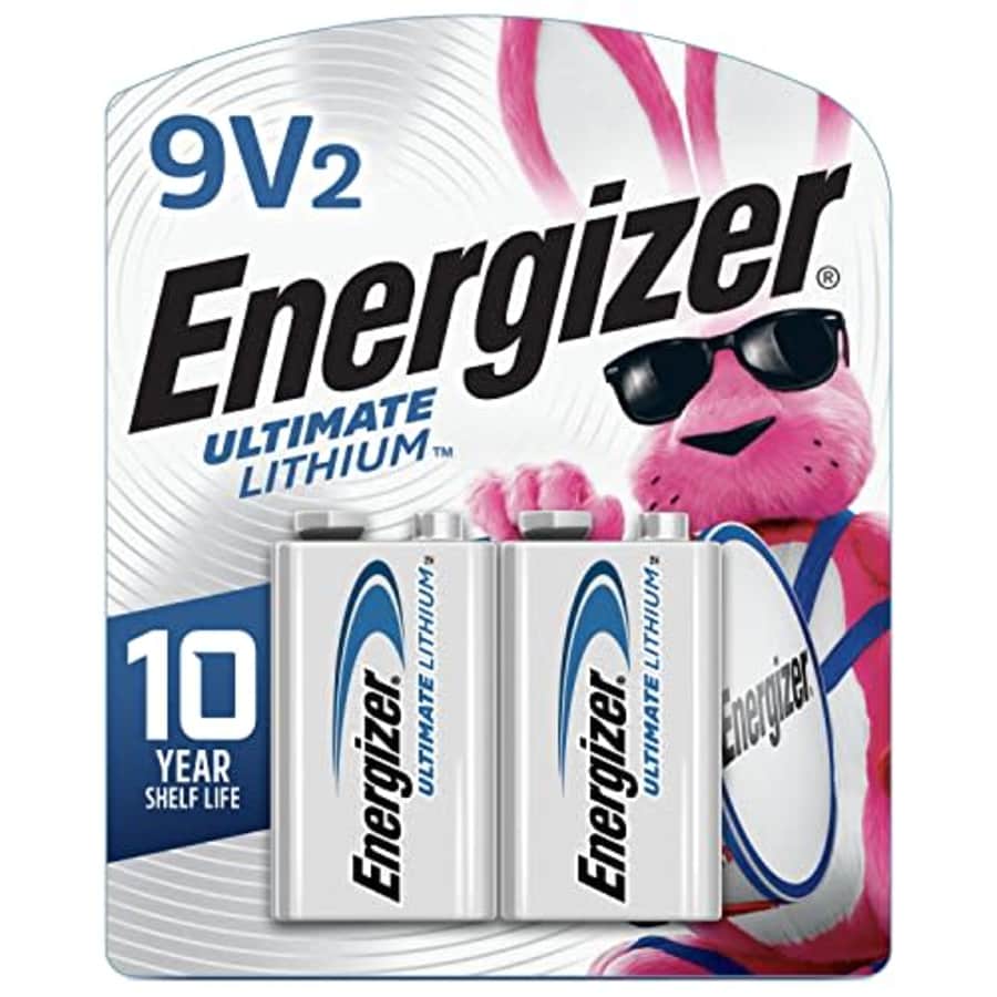 Energizer 9V Batteries, Ultimate Lithium 9 Volt Battery, 2 Count for $23