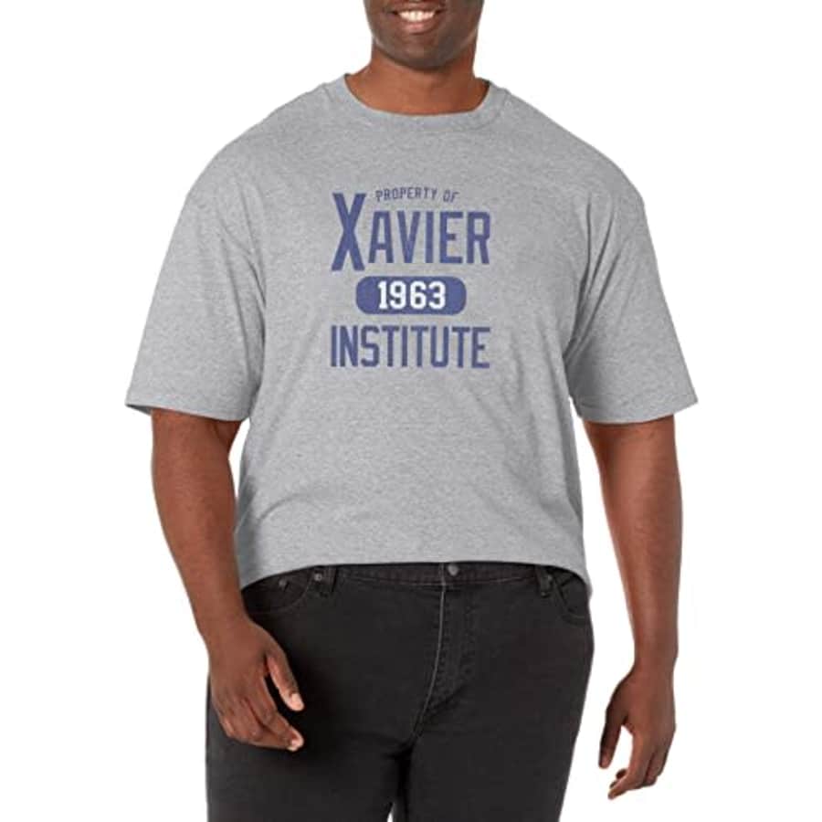 Marvel Big & Tall Classic Varsity Men's Tops Short Sleeve Tee Shirt, Athletic Heather, Large for $23