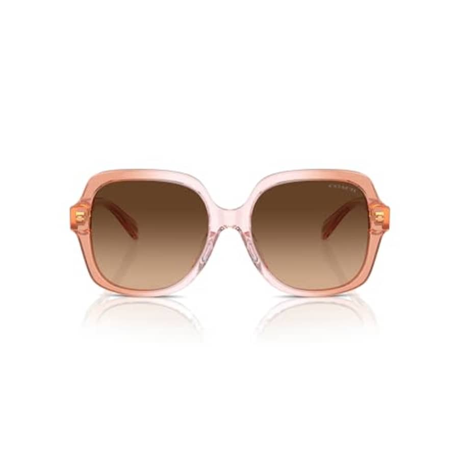 COACH Women's HC8395U Universal Fit Square Sunglasses, Saddle/Dusty Rose Gradient/Brown Gradient, for $134 COACH Women's HC8395U Universal Fit Square Sunglasses, Saddle/Dusty Rose Gradient/Brown Gradient, for $134