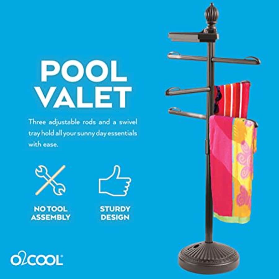 O2COOL Pool & Spa Valet, Adjustable Pool & Patio Towel Holder, Towel Holder, Towel Bar, Poolside for $65 O2COOL Pool & Spa Valet, Adjustable Pool & Patio Towel Holder, Towel Holder, Towel Bar, Poolside for $65