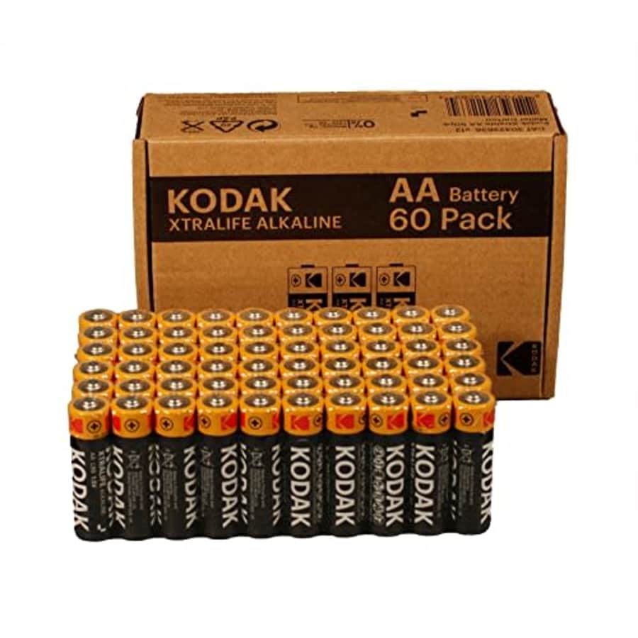 KODAK AA Batteries - Alkaline Batteries, 1.5V Mignon LR06 MN1500 AM3 Battery Pack (60 Count) (Qty for $24