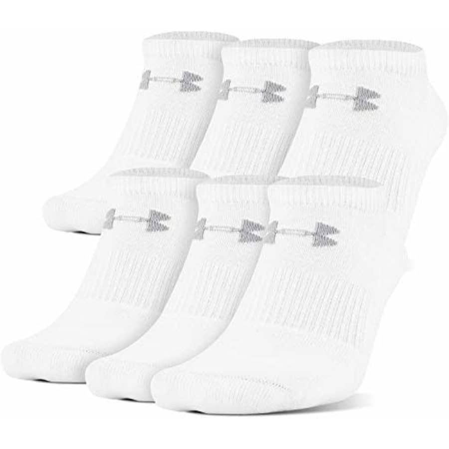 Under Armour Adult Charged Cotton 2.0 No Show Socks, 6-Pairs for $30