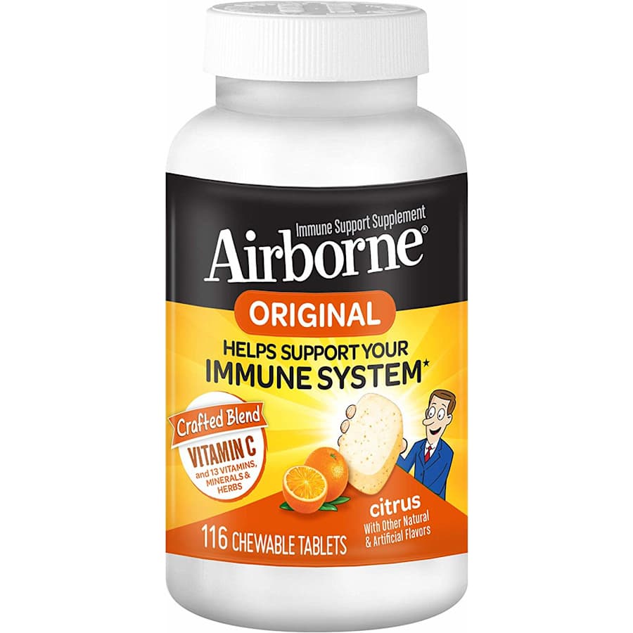 Airborne Immune Support Supplement 116-Count Chewable Tablets for $15 w/ Sub & Save Airborne Immune Support Supplement 116-Count Chewable Tablets for $15 w/ Sub & Save