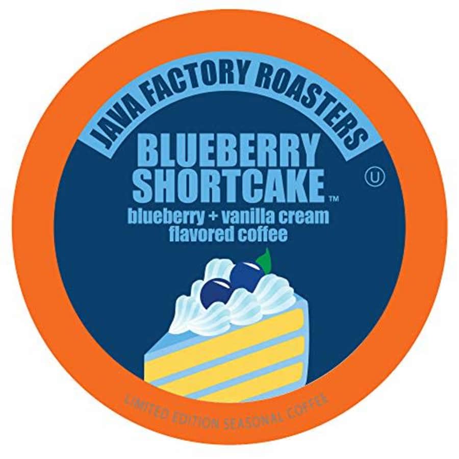 Java Factory Coffee Pods Blueberry Flavored Coffee for Keurig K-Cup Brewers, Blueberry Shortcake, for $24 Java Factory Coffee Pods Blueberry Flavored Coffee for Keurig K-Cup Brewers, Blueberry Shortcake, for $24