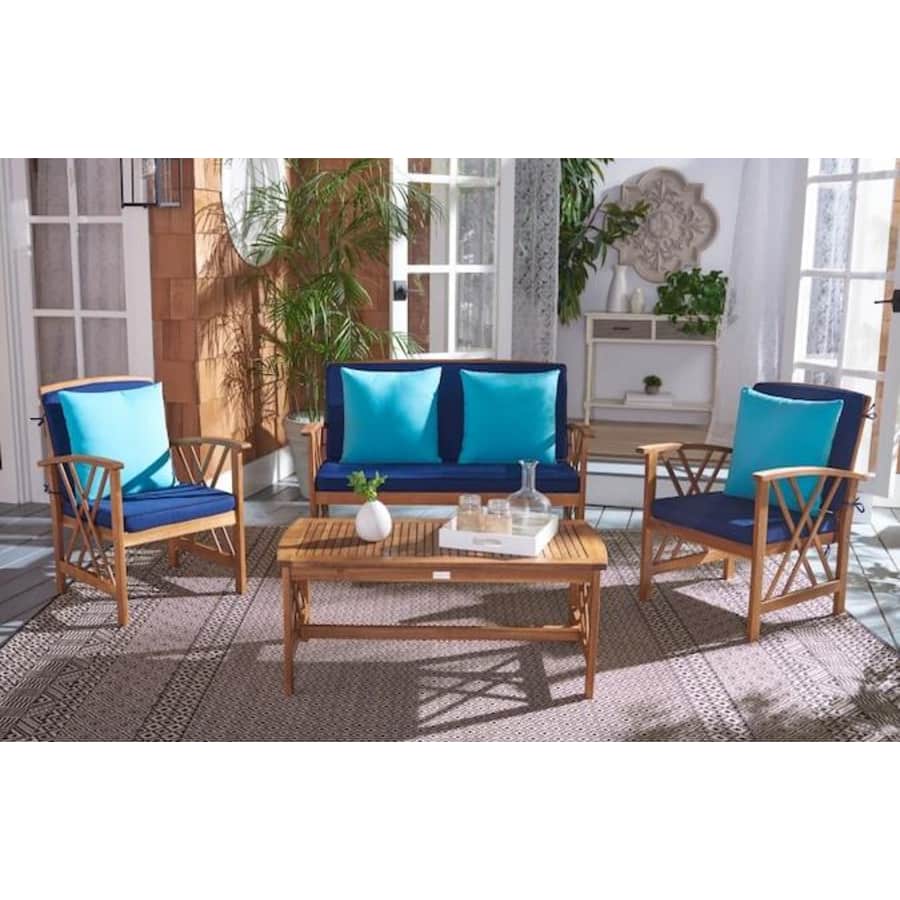 Safavieh Fontana 4-Piece Patio Conversation Set for $355