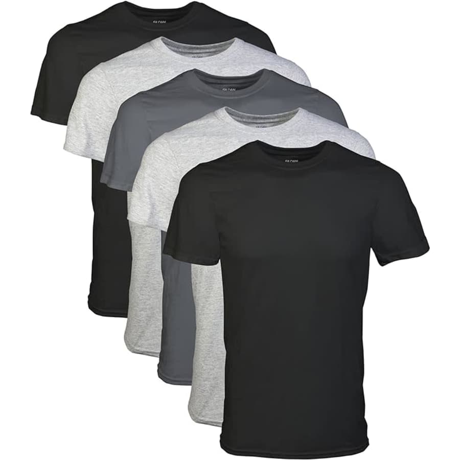 Gildan Men's Crew Neck T-Shirt 5-Pack for $15