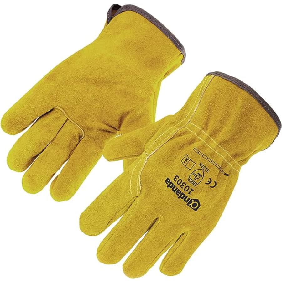 Cow Split Leather Work Gloves for $10