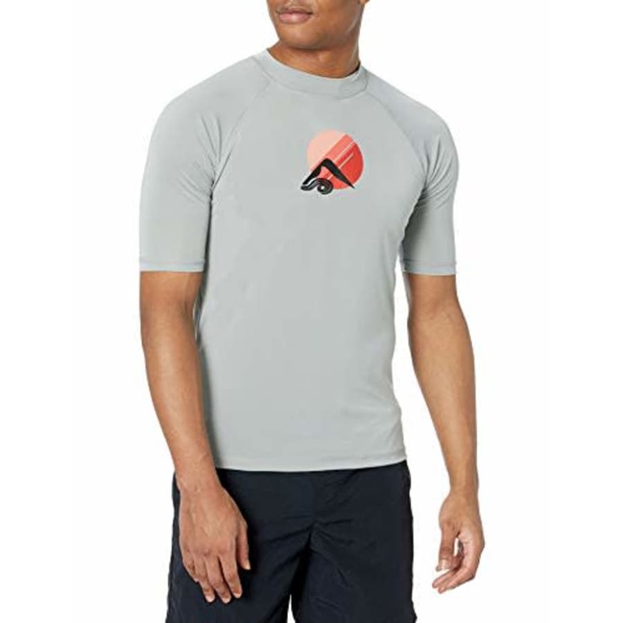 Kanu Surf Men's Paradise UPF 50+ Short Sleeve Sun Protective Rashguard Swim Shirt, Seaside Grey, for $19