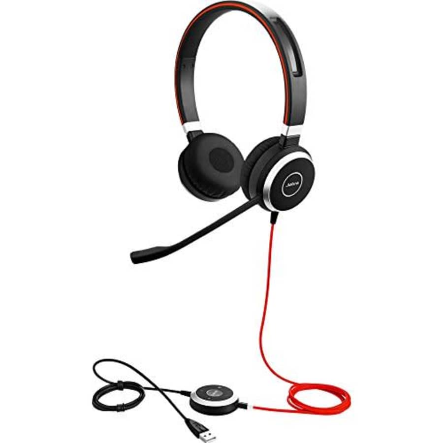 Jabra Evolve 40 UC Stereo Wired Headset / Music Headphones (U.S. Retail Packaging) for $100